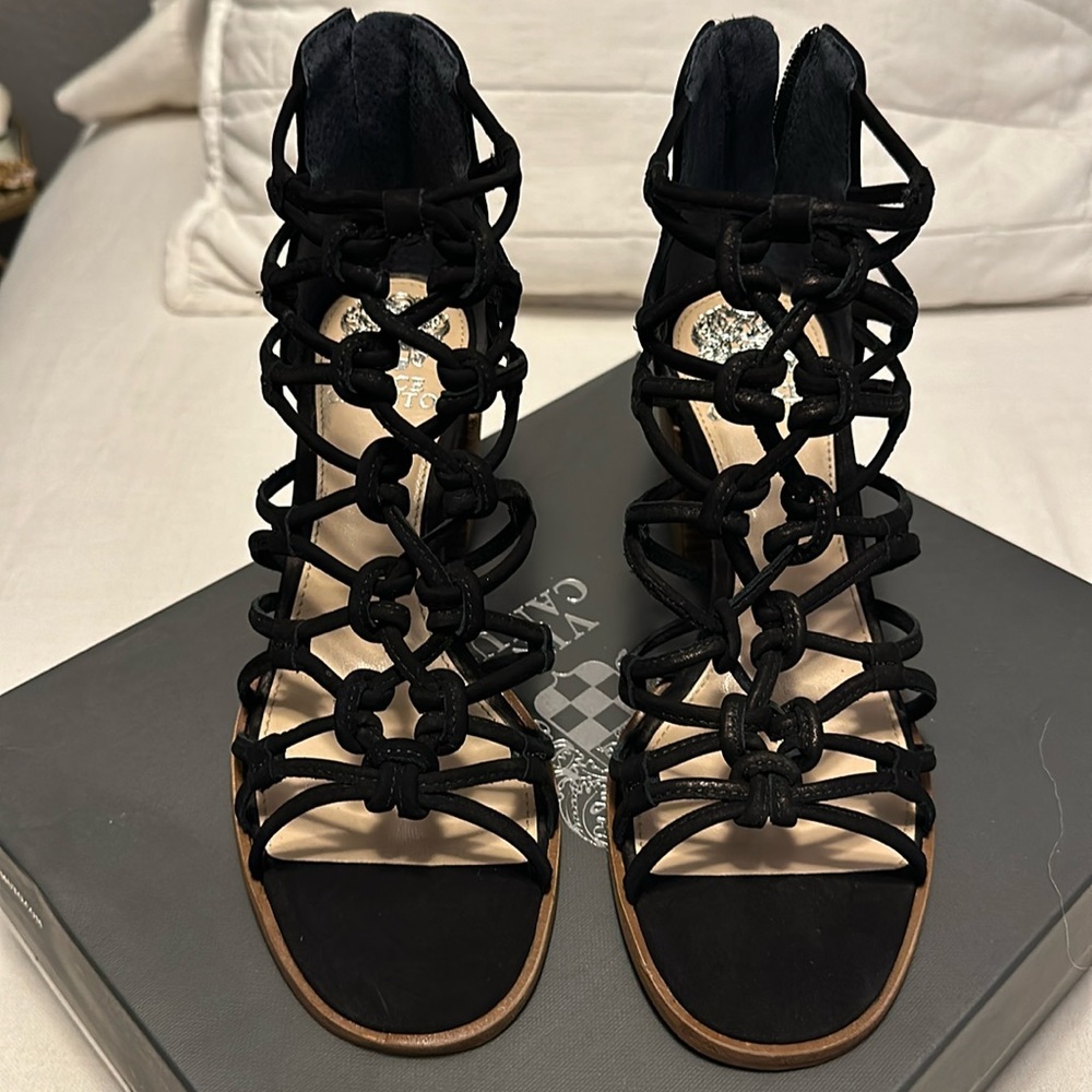 Vince Camuto black block heel sandals